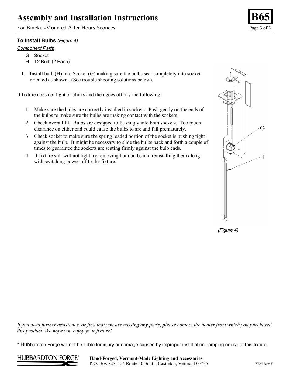 Assembly and installation instructions | Hubbardton Forge 207861 User Manual | Page 3 / 3
