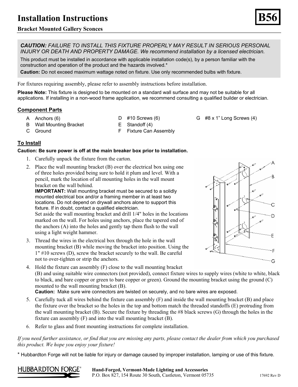 Hubbardton Forge 217640 User Manual | 1 page