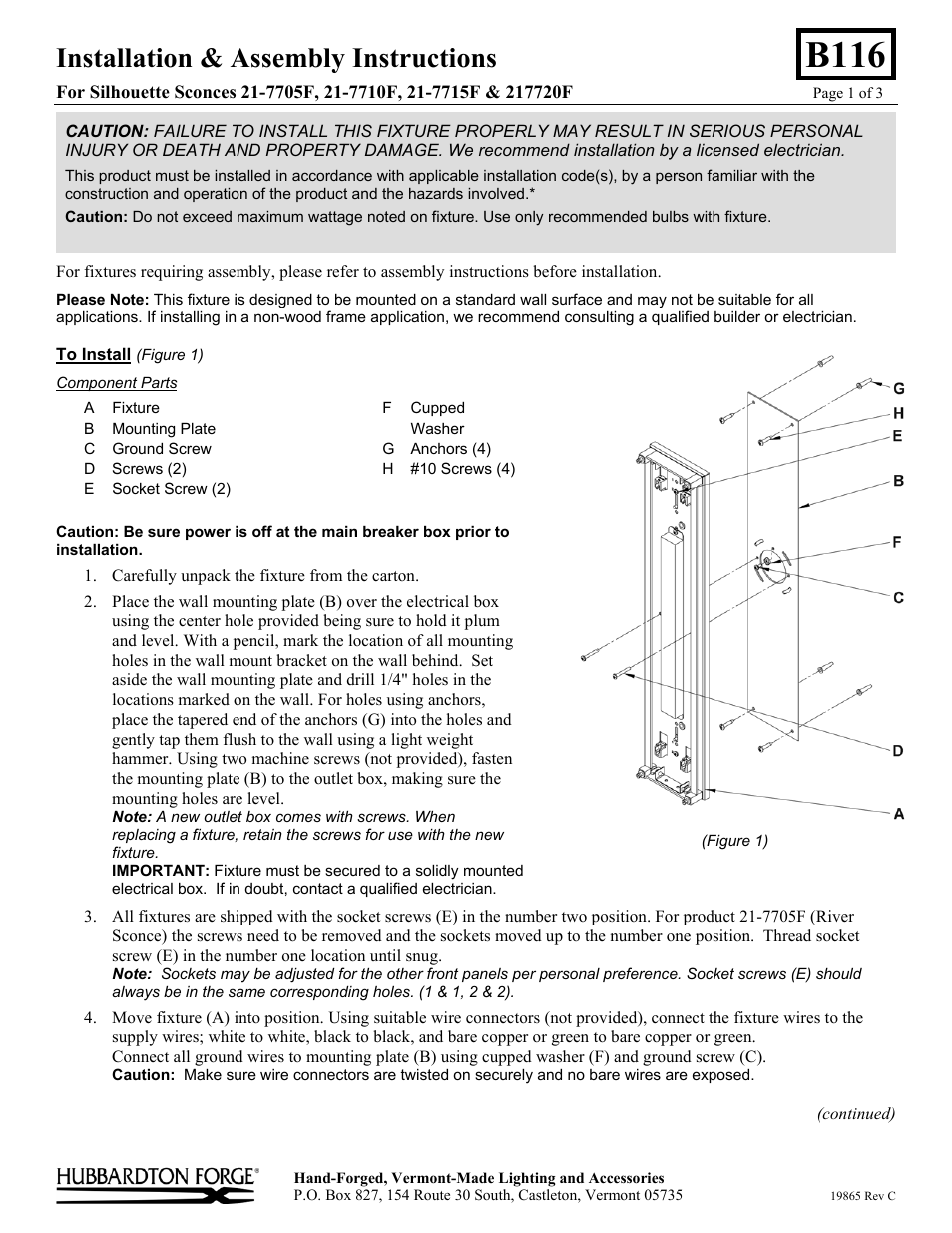Hubbardton Forge 217720 User Manual | 3 pages