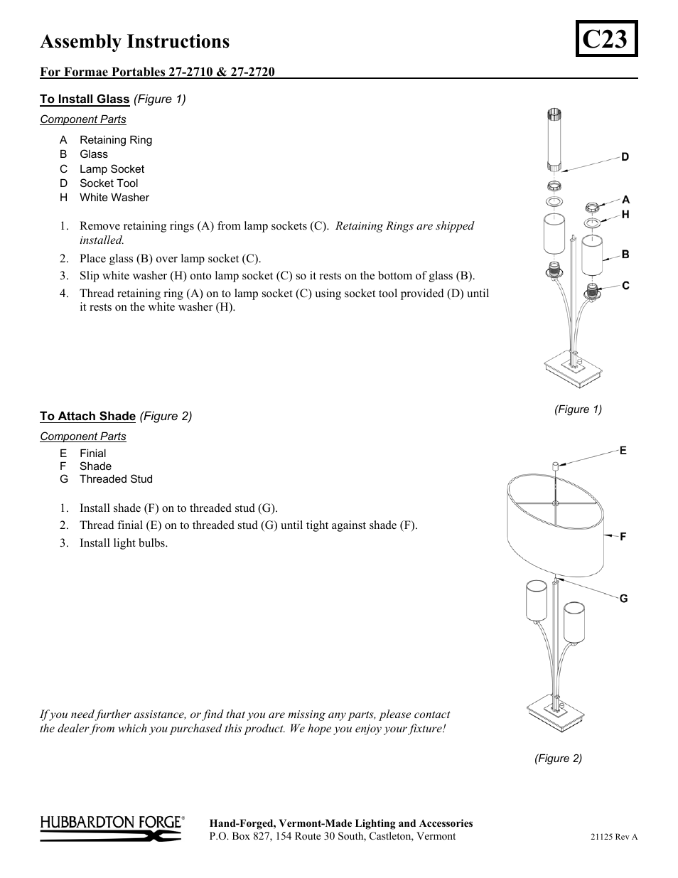 Hubbardton Forge 272710 User Manual | 1 page