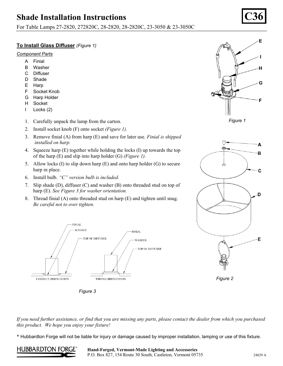 Hubbardton Forge 272820 User Manual | 1 page