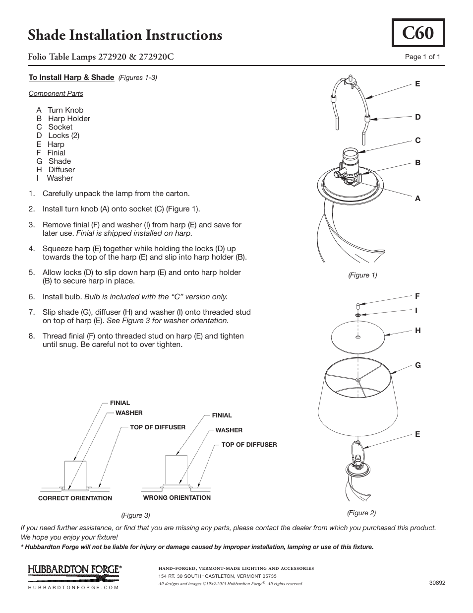 Hubbardton Forge 272920 User Manual | 1 page