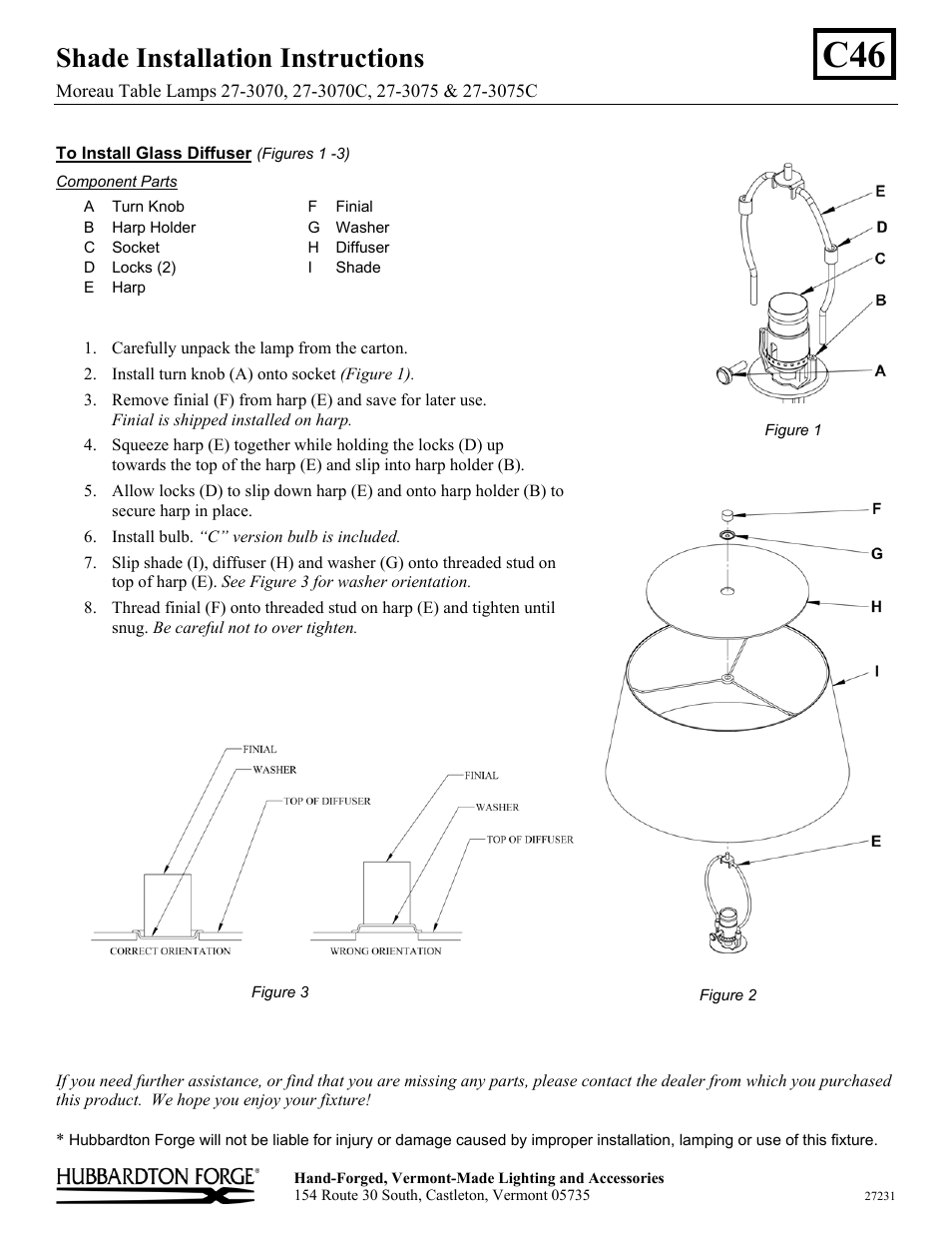 Hubbardton Forge 273075 User Manual | 1 page