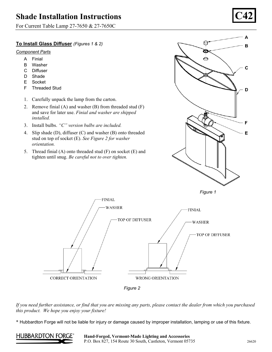 Hubbardton Forge 277650 User Manual | 1 page