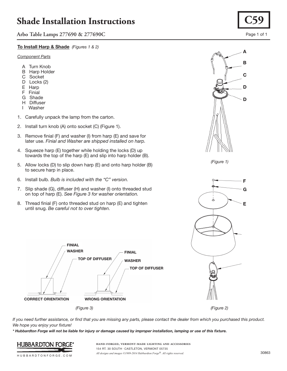 Hubbardton Forge 277690 User Manual | 1 page