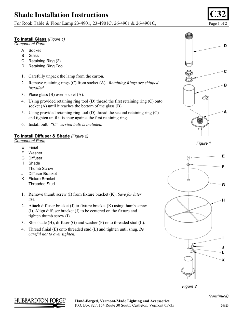 Hubbardton Forge 234901 User Manual | 2 pages