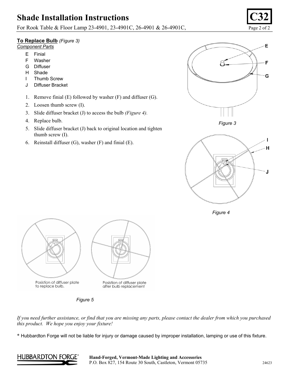 Shade installation instructions | Hubbardton Forge 234901 User Manual | Page 2 / 2