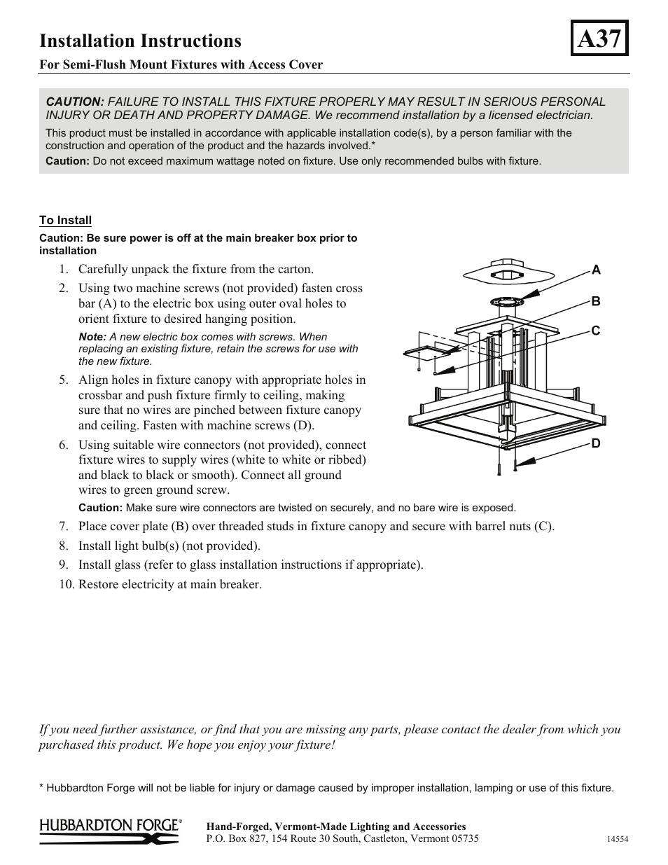 Hubbardton Forge 123715 User Manual | 1 page