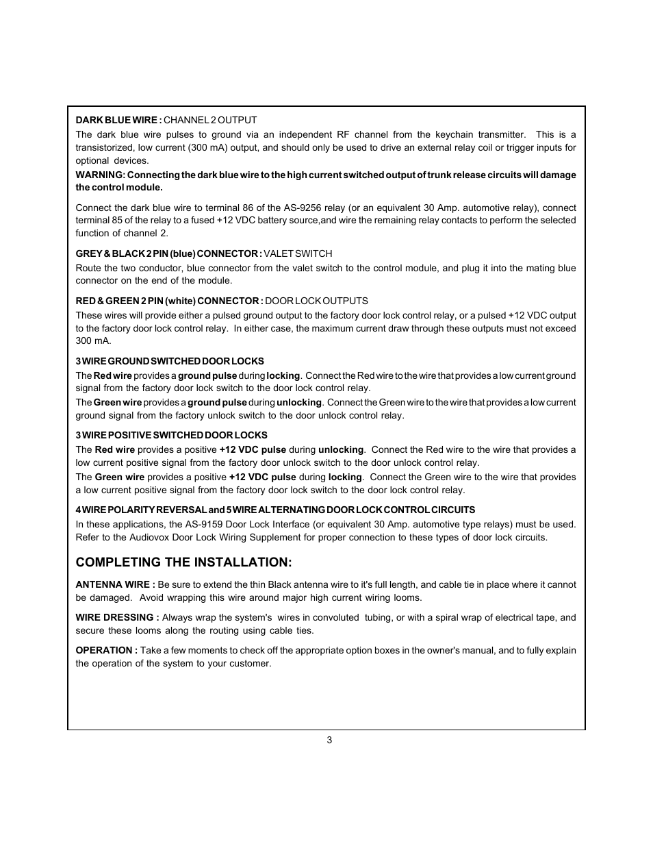 Completing the installation | Audiovox PRO 9445FT User Manual | Page 3 / 4