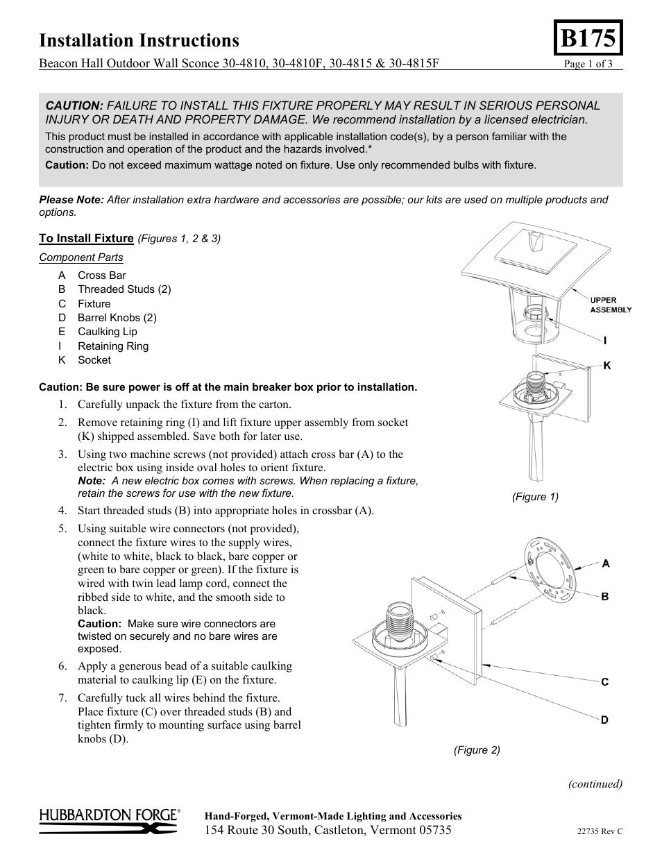 Hubbardton Forge 304815 User Manual | 3 pages