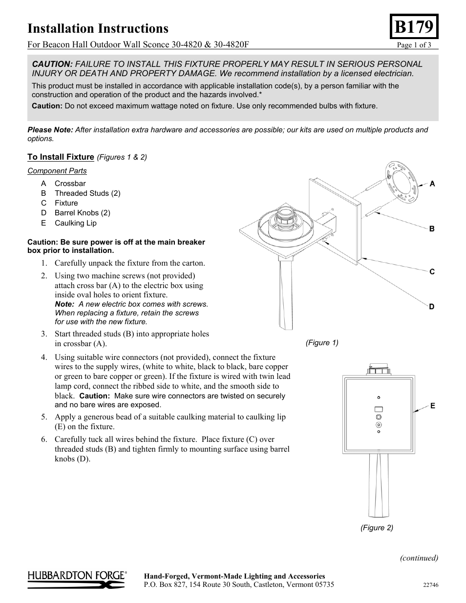 Hubbardton Forge 304820 User Manual | 3 pages