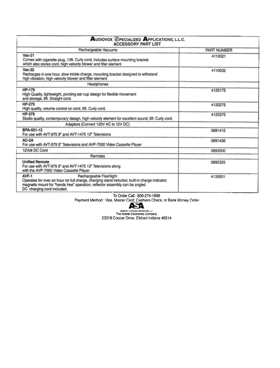 Audiovox AVP7000 User Manual | Page 28 / 29