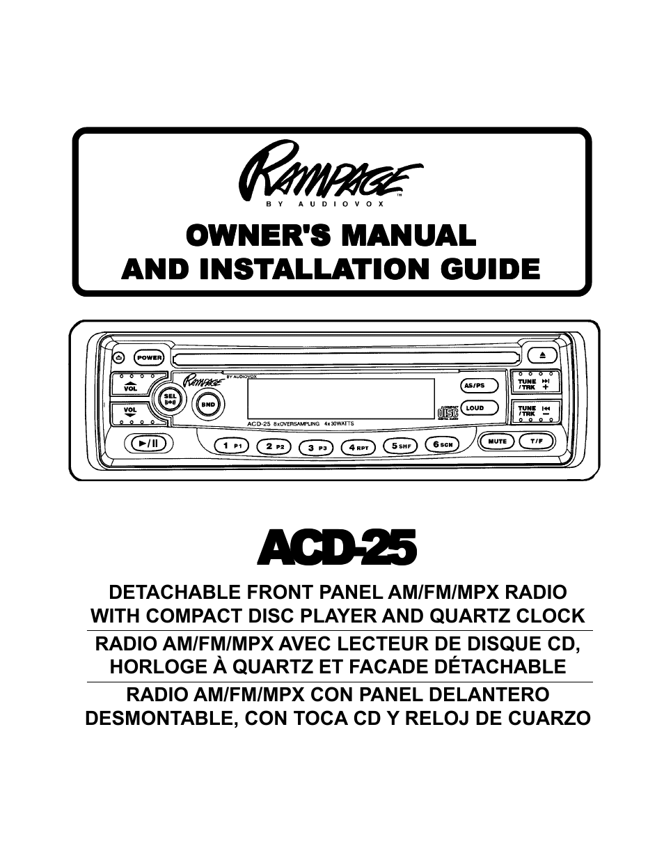 Audiovox ACD-25 User Manual | 40 pages