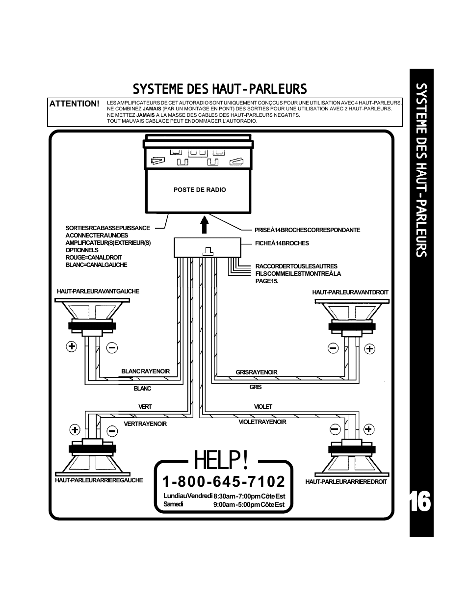 Help, Systeme des haut-parleurs | Audiovox ACD-25 User Manual | Page 17 / 40