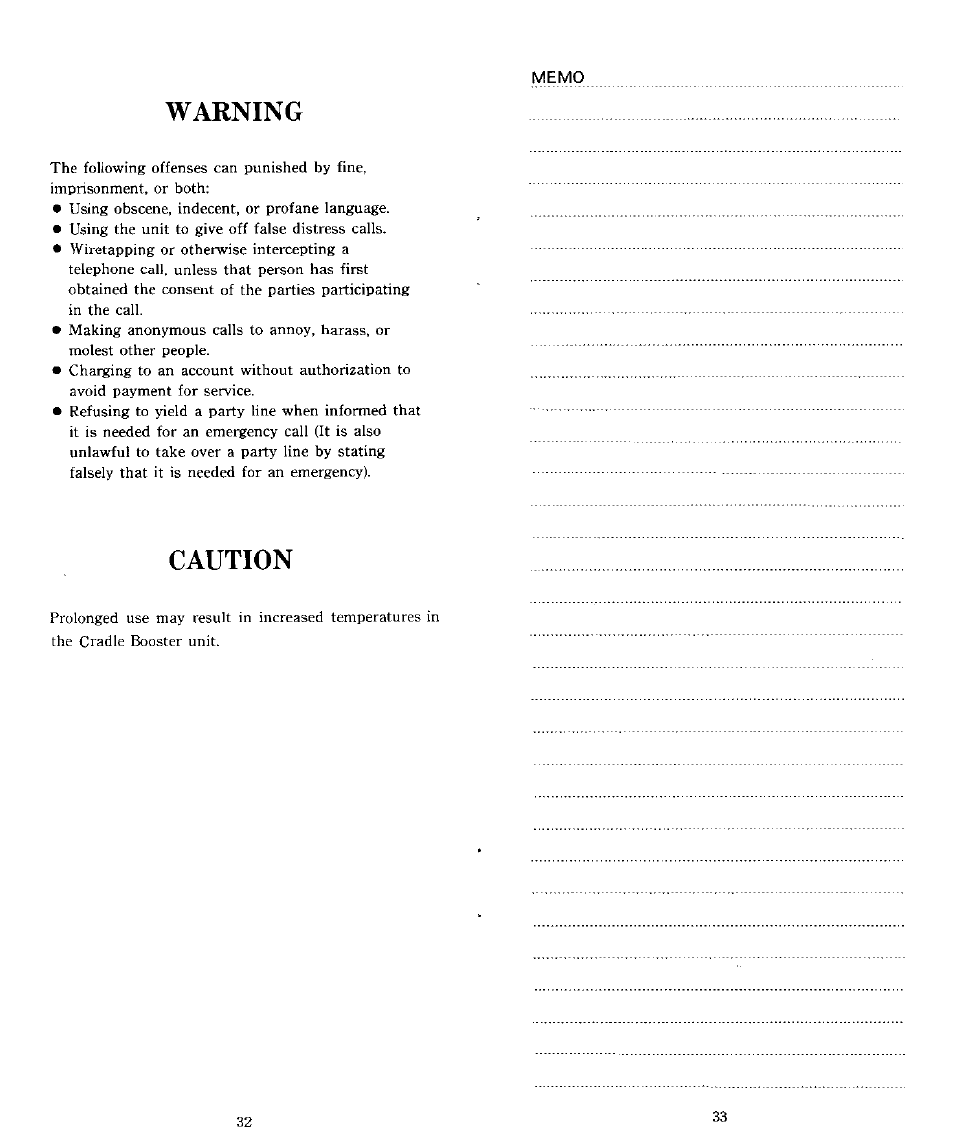 Warning, Caution | Audiovox CTX5000 User Manual | Page 17 / 18