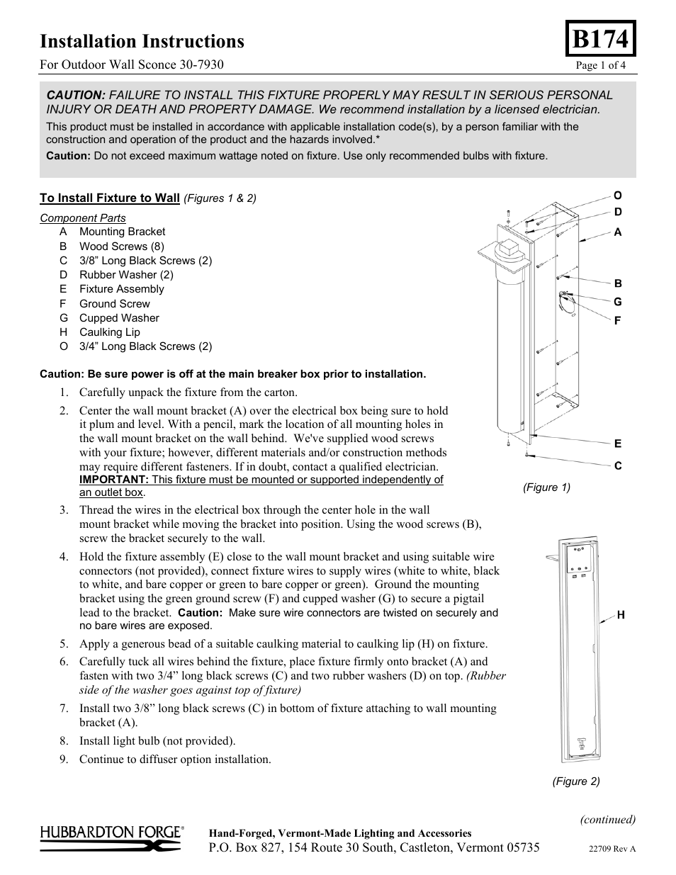 Hubbardton Forge 307930 User Manual | 4 pages