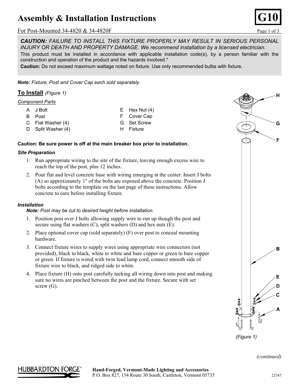 Hubbardton Forge 344820 User Manual | 3 pages