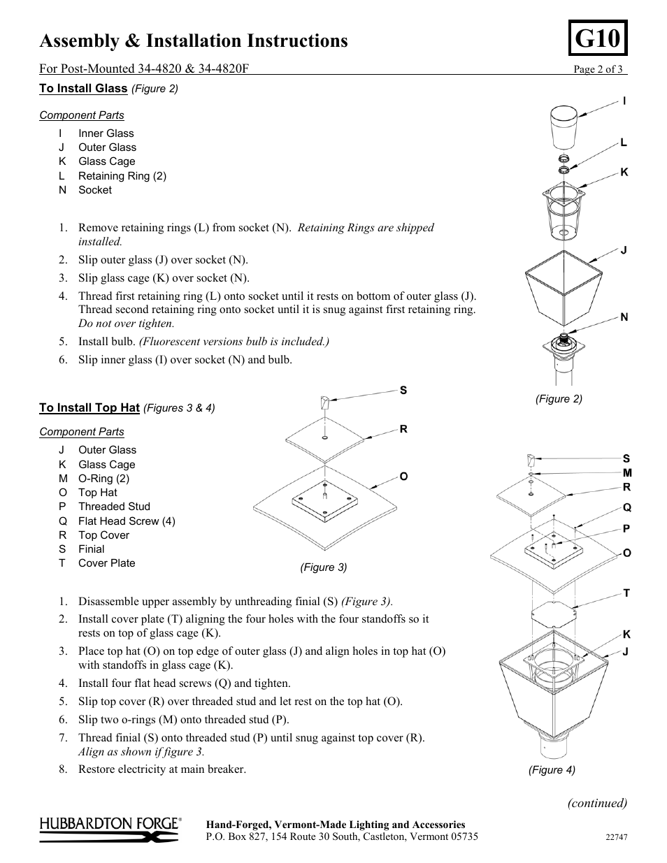 Assembly & installation instructions | Hubbardton Forge 344820 User Manual | Page 2 / 3