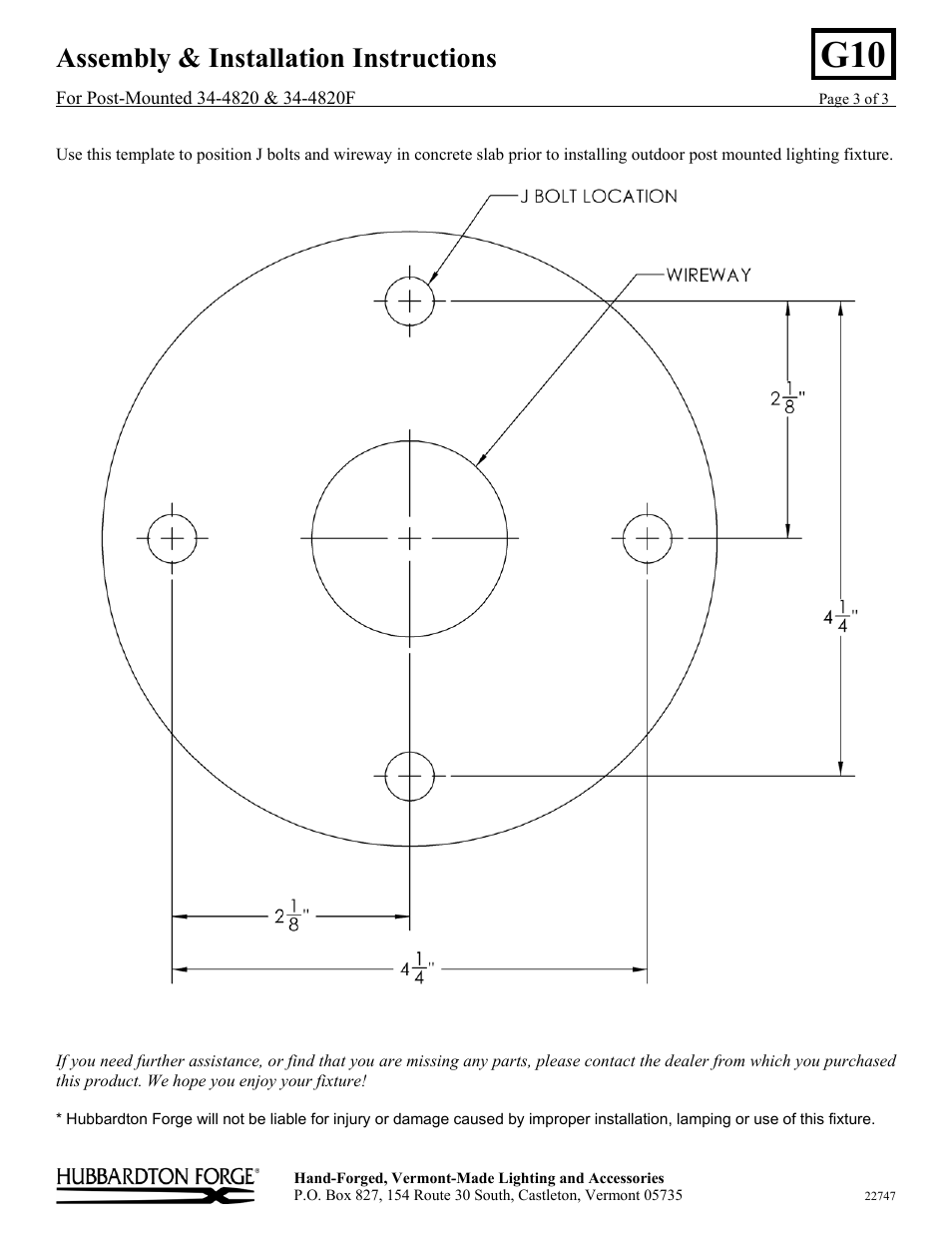 Assembly & installation instructions | Hubbardton Forge 344820 User Manual | Page 3 / 3