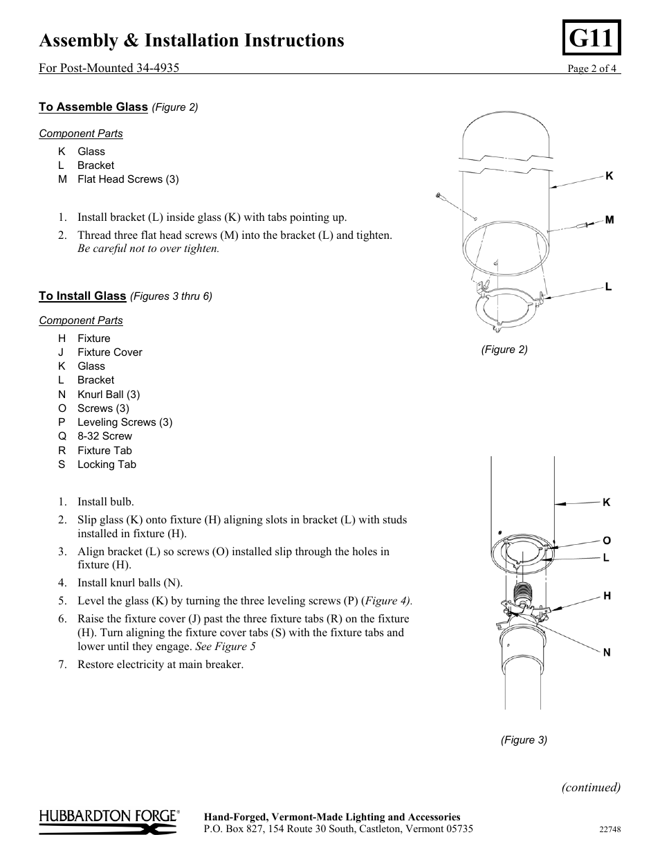 Assembly & installation instructions | Hubbardton Forge 344935 User Manual | Page 2 / 4