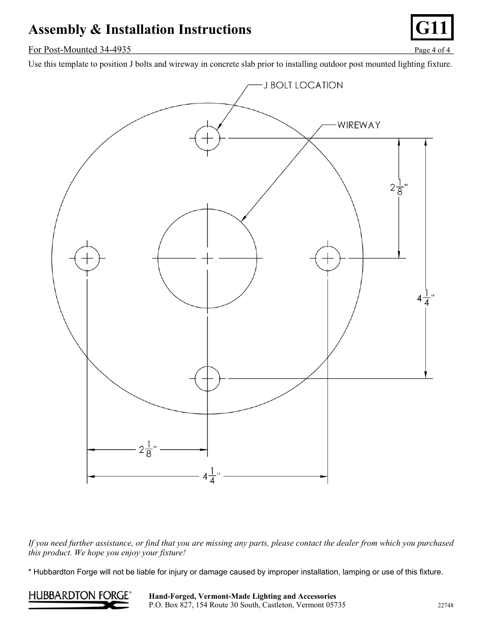 Assembly & installation instructions | Hubbardton Forge 344935 User Manual | Page 4 / 4