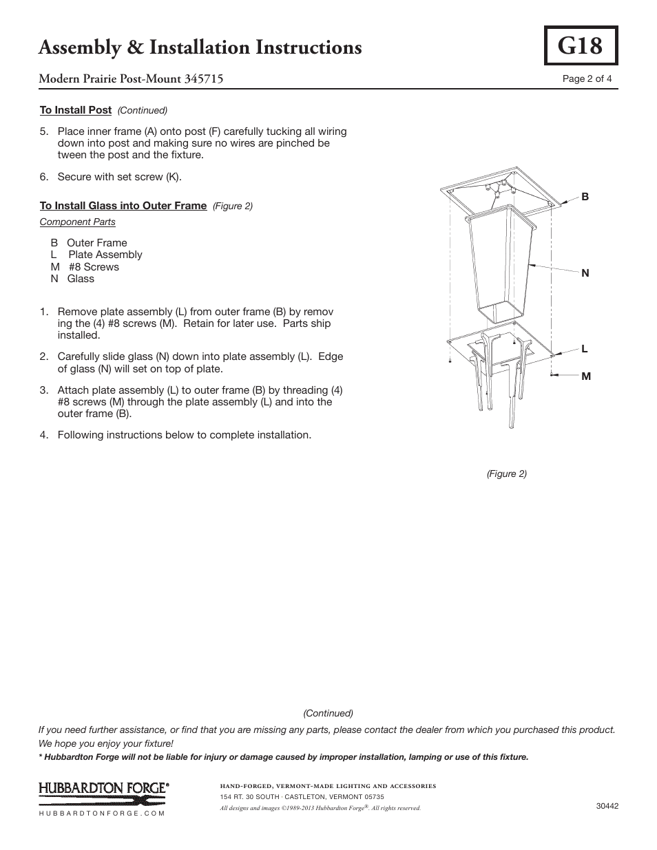 Assembly & installation instructions | Hubbardton Forge 345715 User Manual | Page 2 / 4