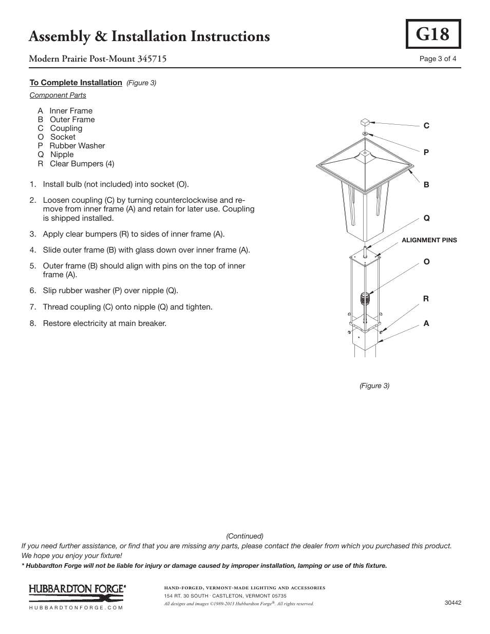 Assembly & installation instructions | Hubbardton Forge 345715 User Manual | Page 3 / 4