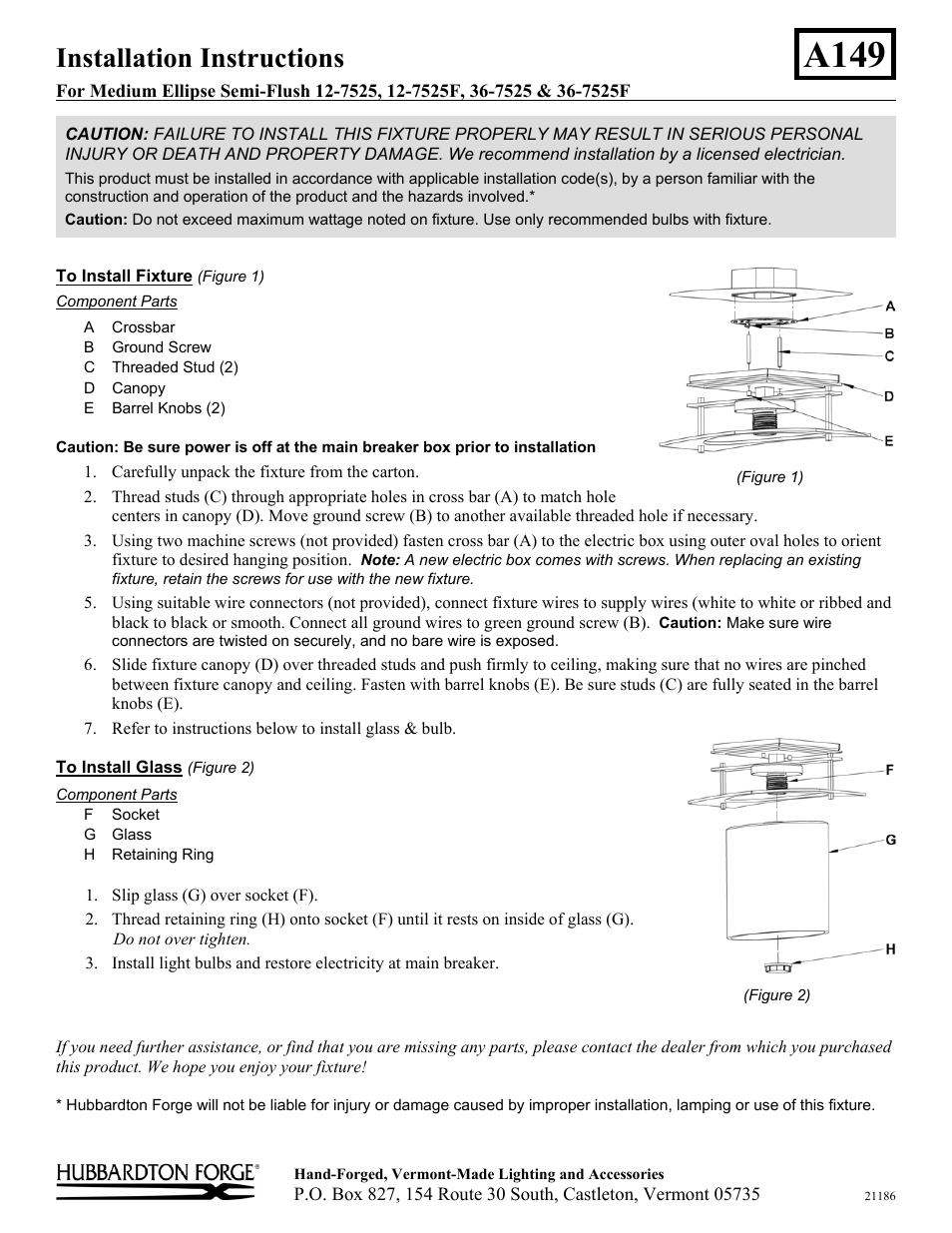 Hubbardton Forge 367525 User Manual | 1 page