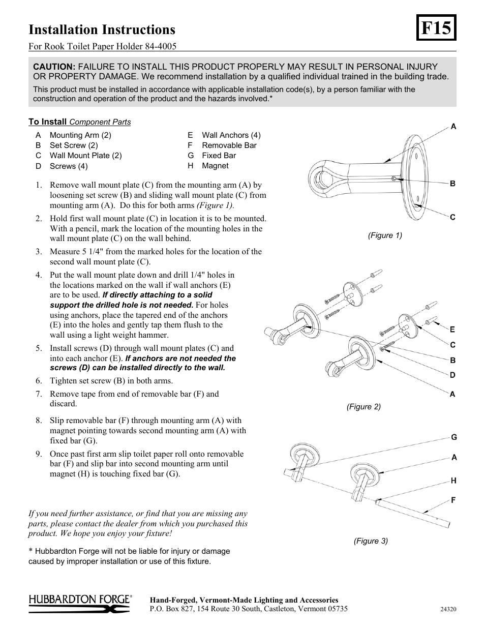 Hubbardton Forge 844005 User Manual | 1 page