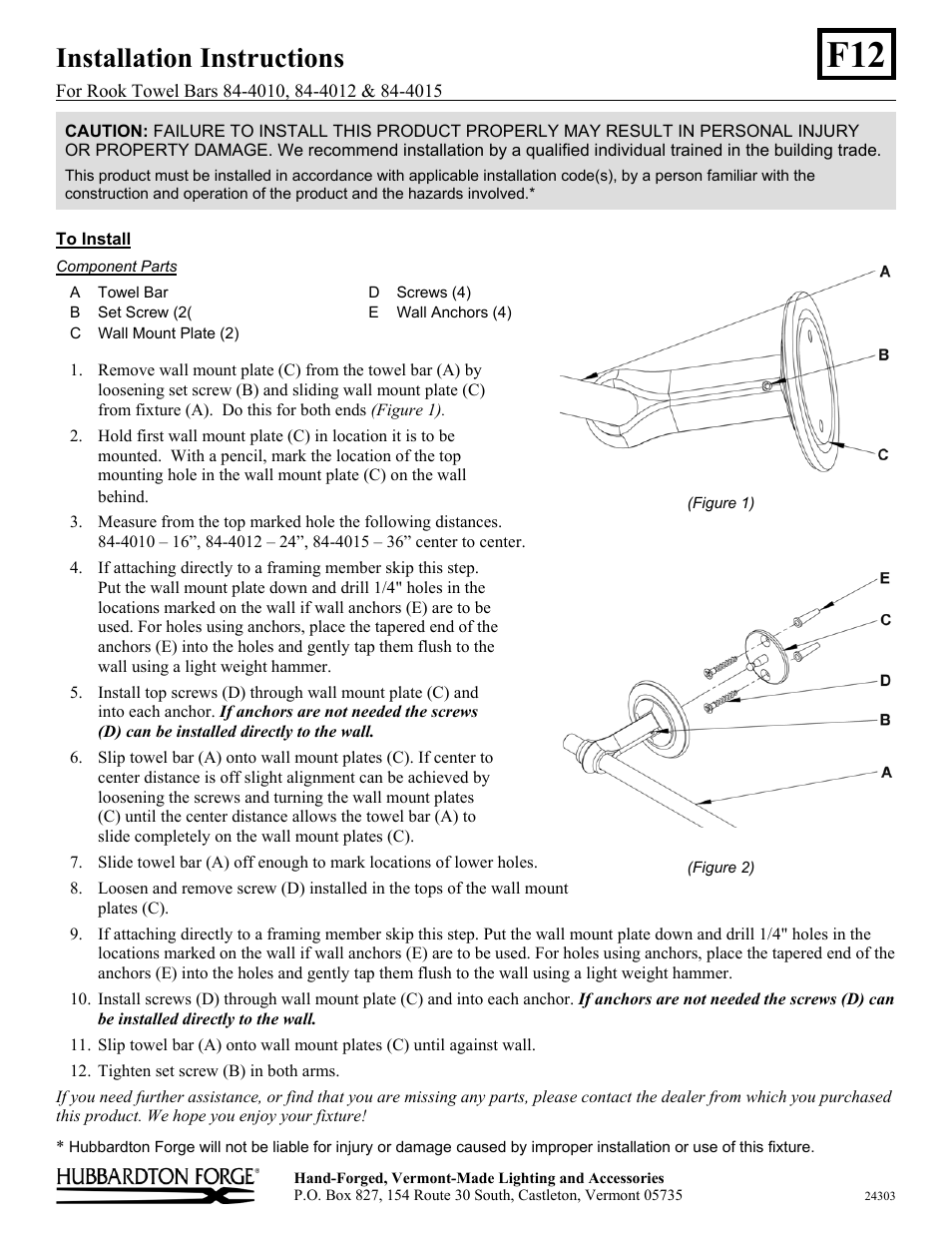Hubbardton Forge 844015 User Manual | 1 page