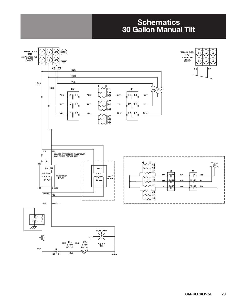 Schematics 30 gallon manual tilt | Blodgett BLP-E Series User Manual | Page 25 / 32