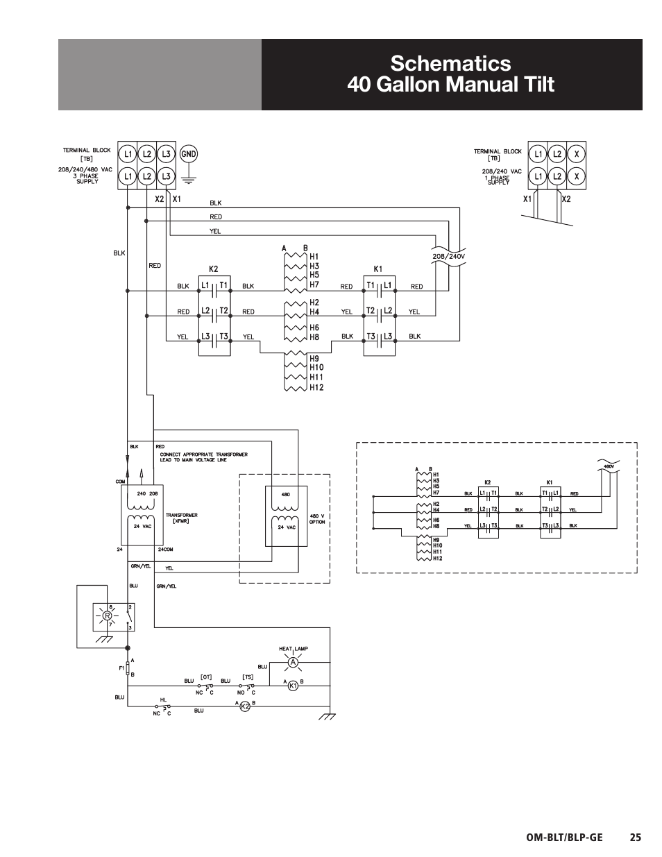 Schematics 40 gallon manual tilt | Blodgett BLP-E Series User Manual | Page 27 / 32