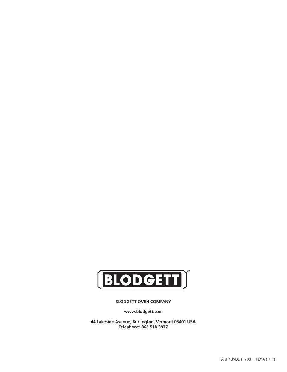 Blodgett BLP-G Series User Manual | Page 36 / 36