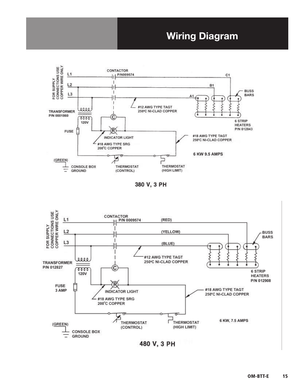 Wiring diagram | Blodgett BTT-E Series User Manual | Page 17 / 20