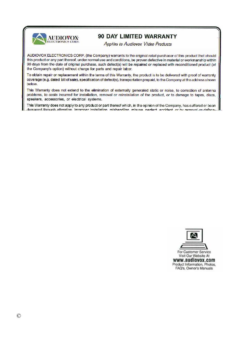 Audiovox VE920 User Manual | Page 33 / 33