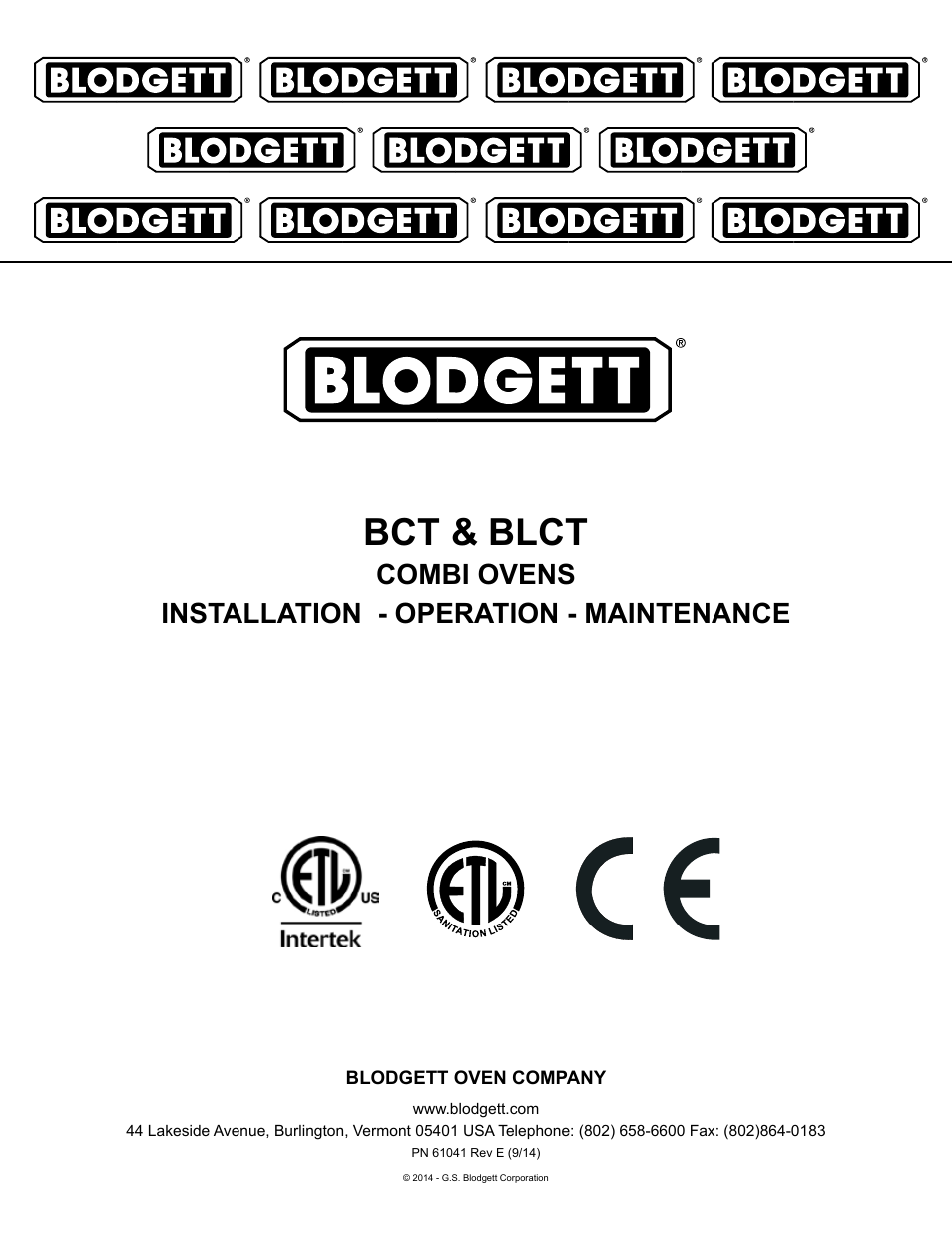 Blodgett BLCT User Manual | 47 pages