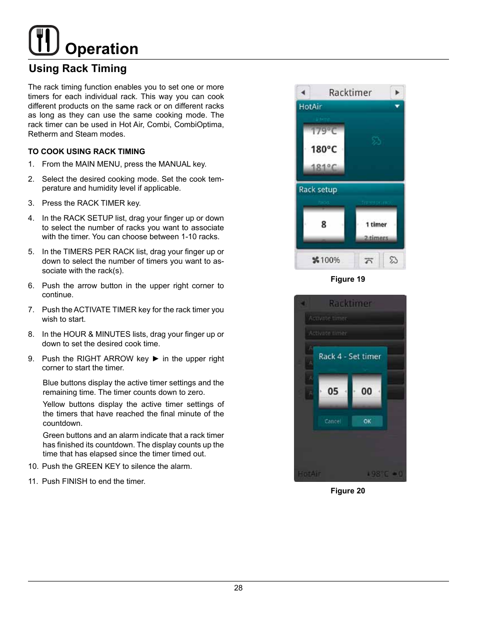Operation, Using rack timing | Blodgett BLCT User Manual | Page 30 / 47