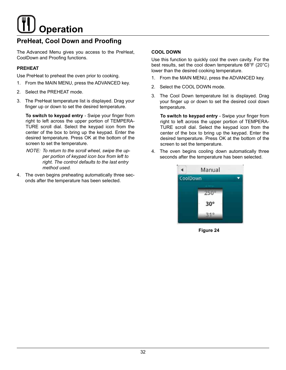 Operation, Preheat, cool down and proofing | Blodgett BLCT User Manual | Page 34 / 47
