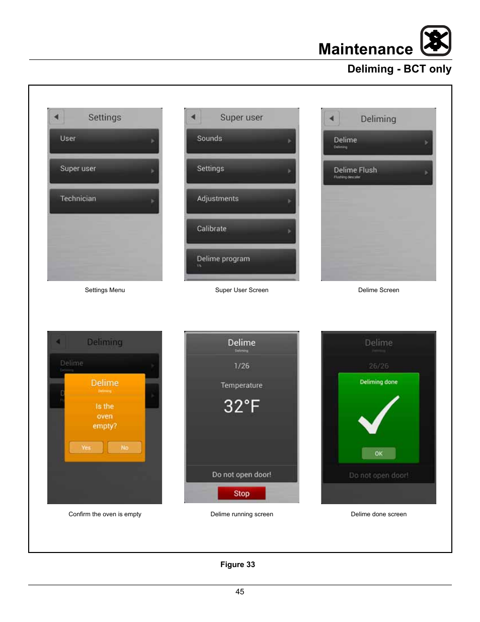 Maintenance, Deliming - bct only | Blodgett BLCT User Manual | Page 47 / 47
