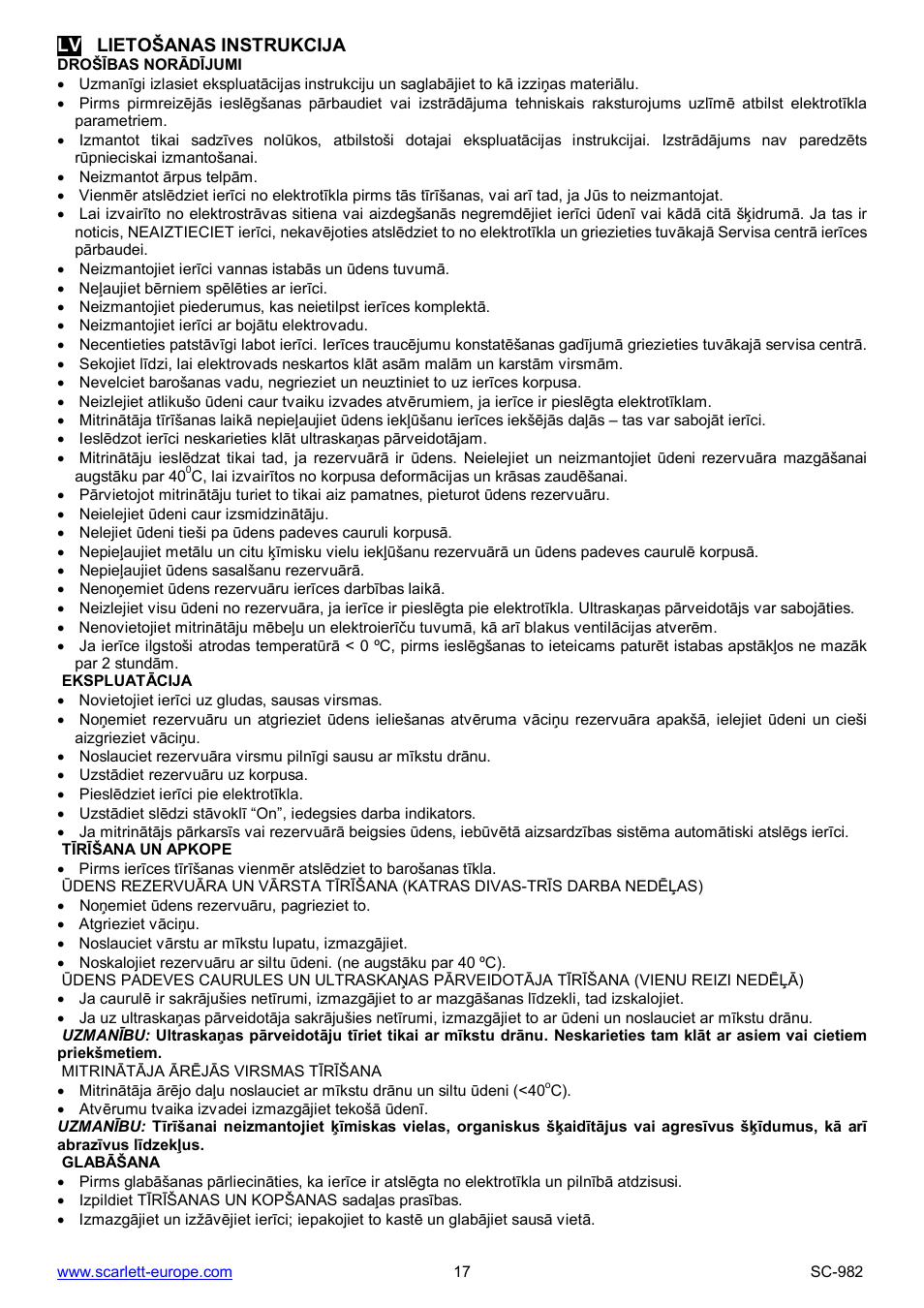 Scarlett SC-982 User Manual | Page 17 / 24