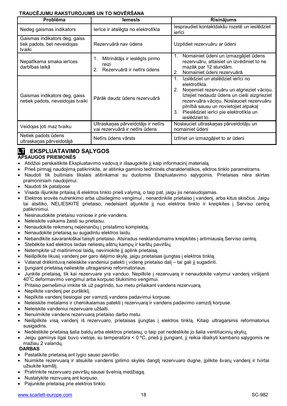 Scarlett SC-982 User Manual | Page 18 / 24