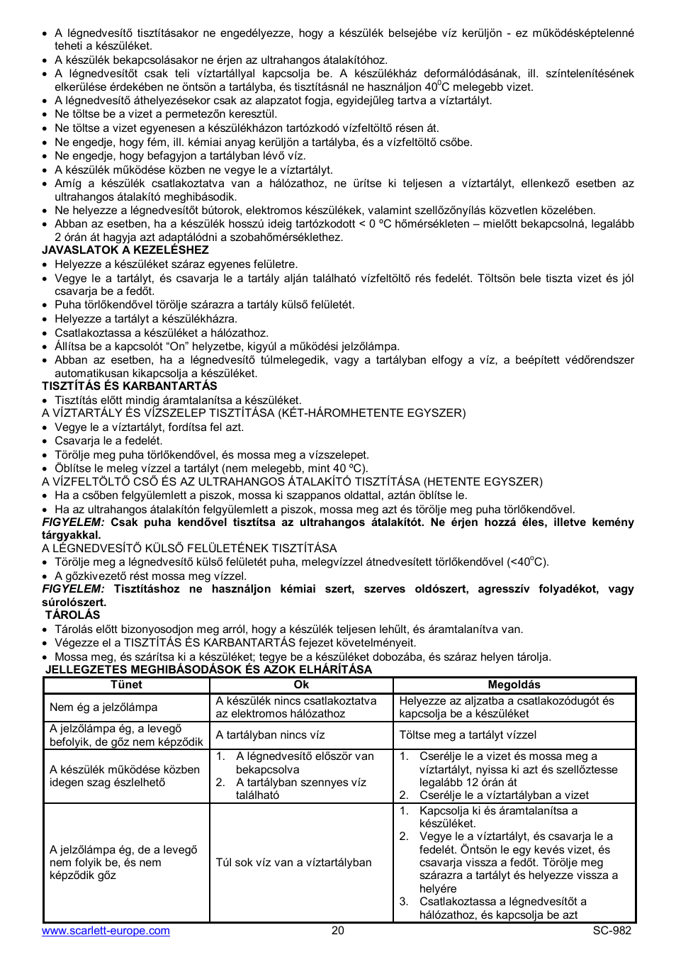 Scarlett SC-982 User Manual | Page 20 / 24