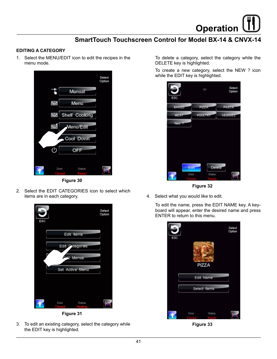 Operation | Blodgett CNVX-14E User Manual | Page 45 / 60