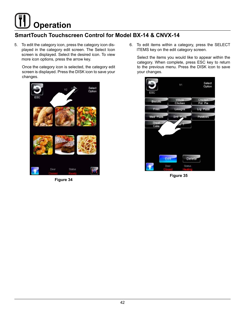 Operation | Blodgett CNVX-14E User Manual | Page 46 / 60