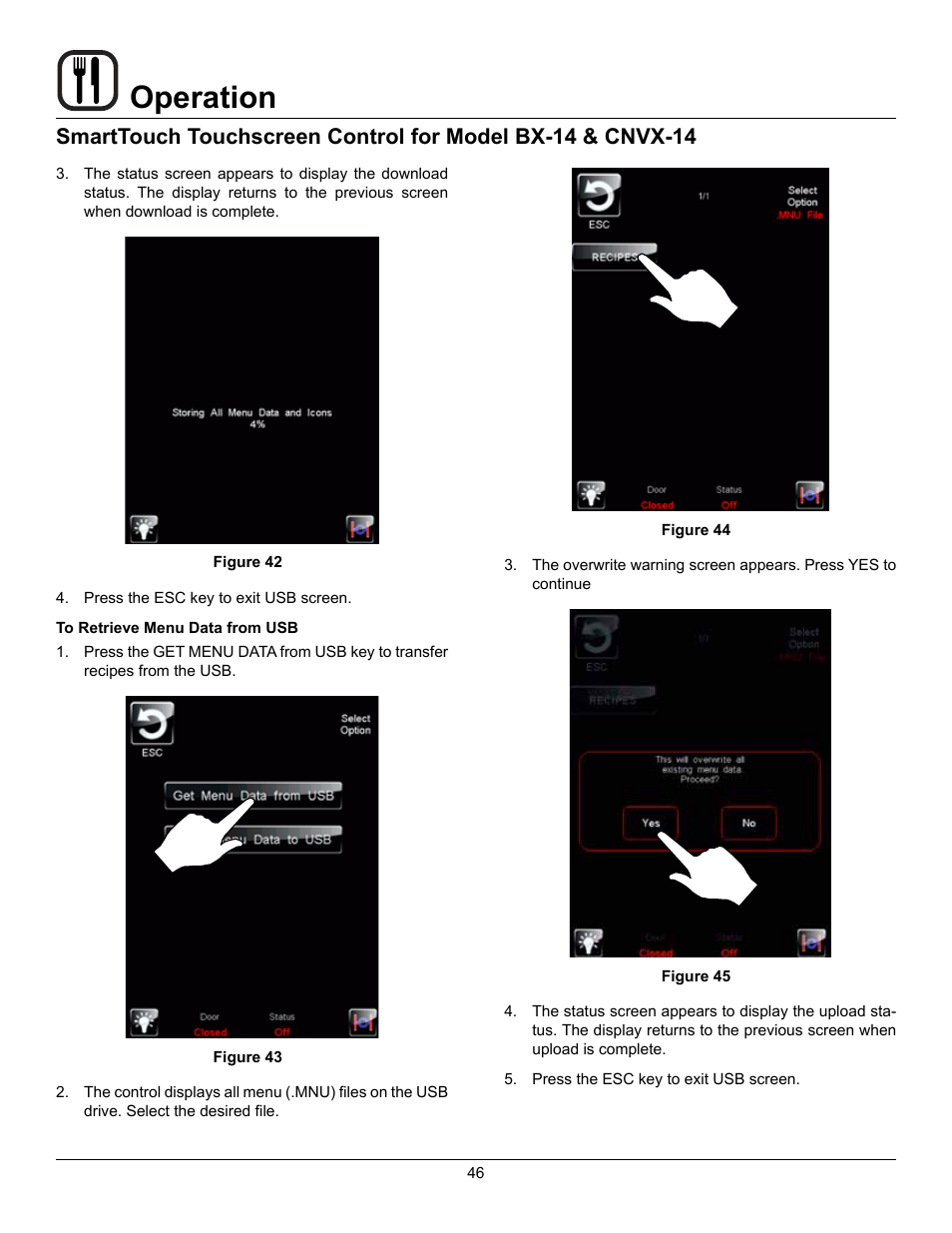 Operation | Blodgett CNVX-14E User Manual | Page 50 / 60