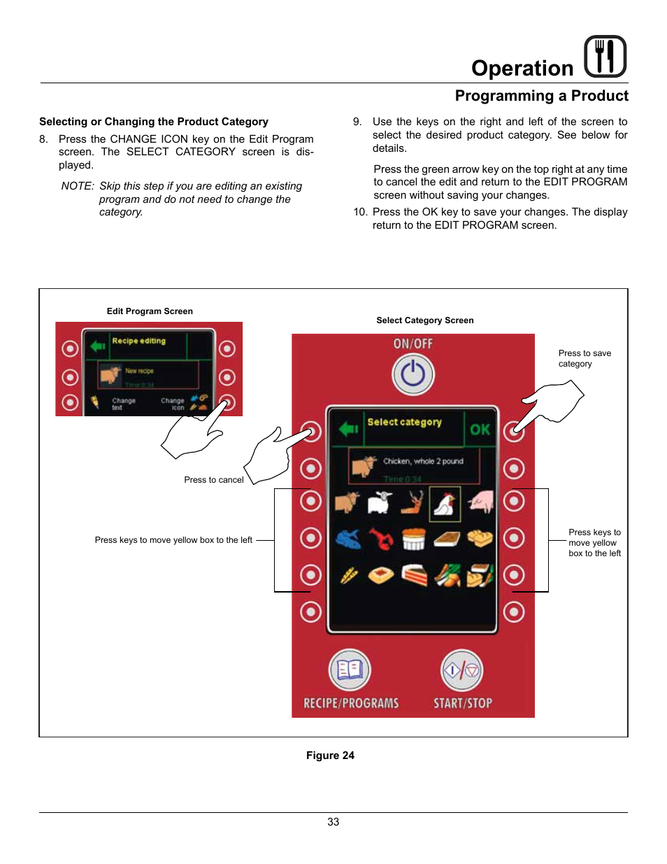Operation, Programming a product | Blodgett BLCP User Manual | Page 35 / 52