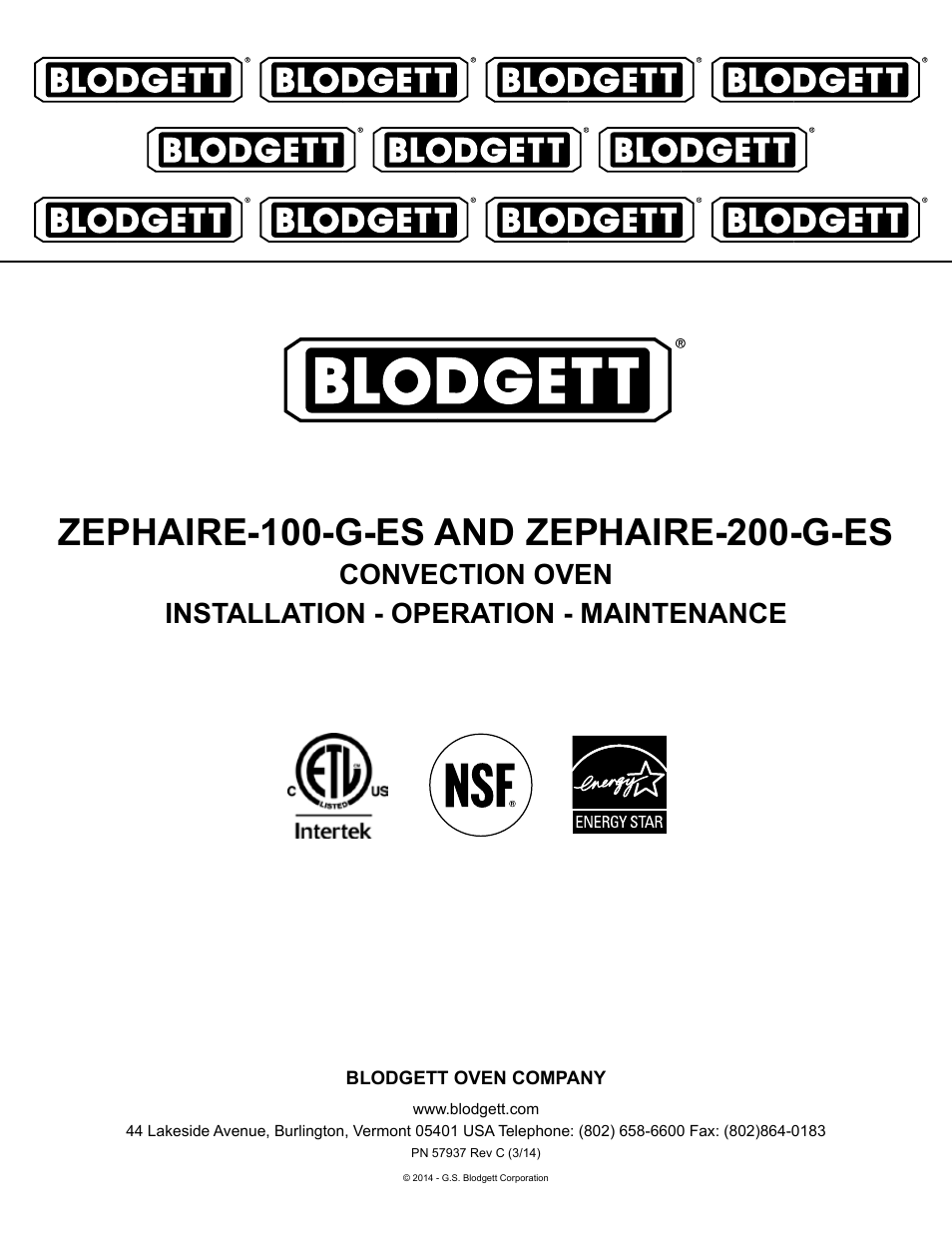 Blodgett Zephaire-200-G-E User Manual | 25 pages