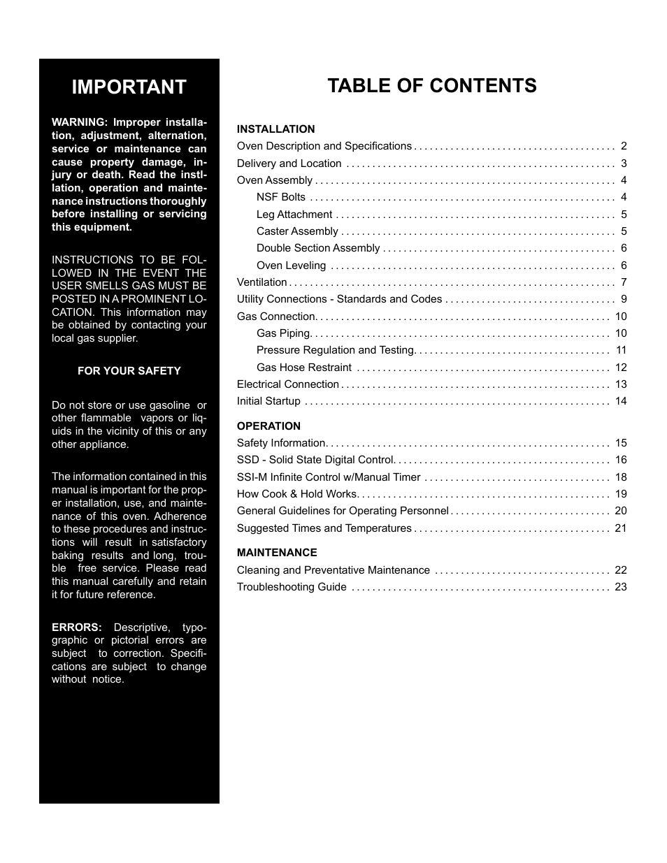 Blodgett Zephaire-200-G-E User Manual | Page 3 / 25