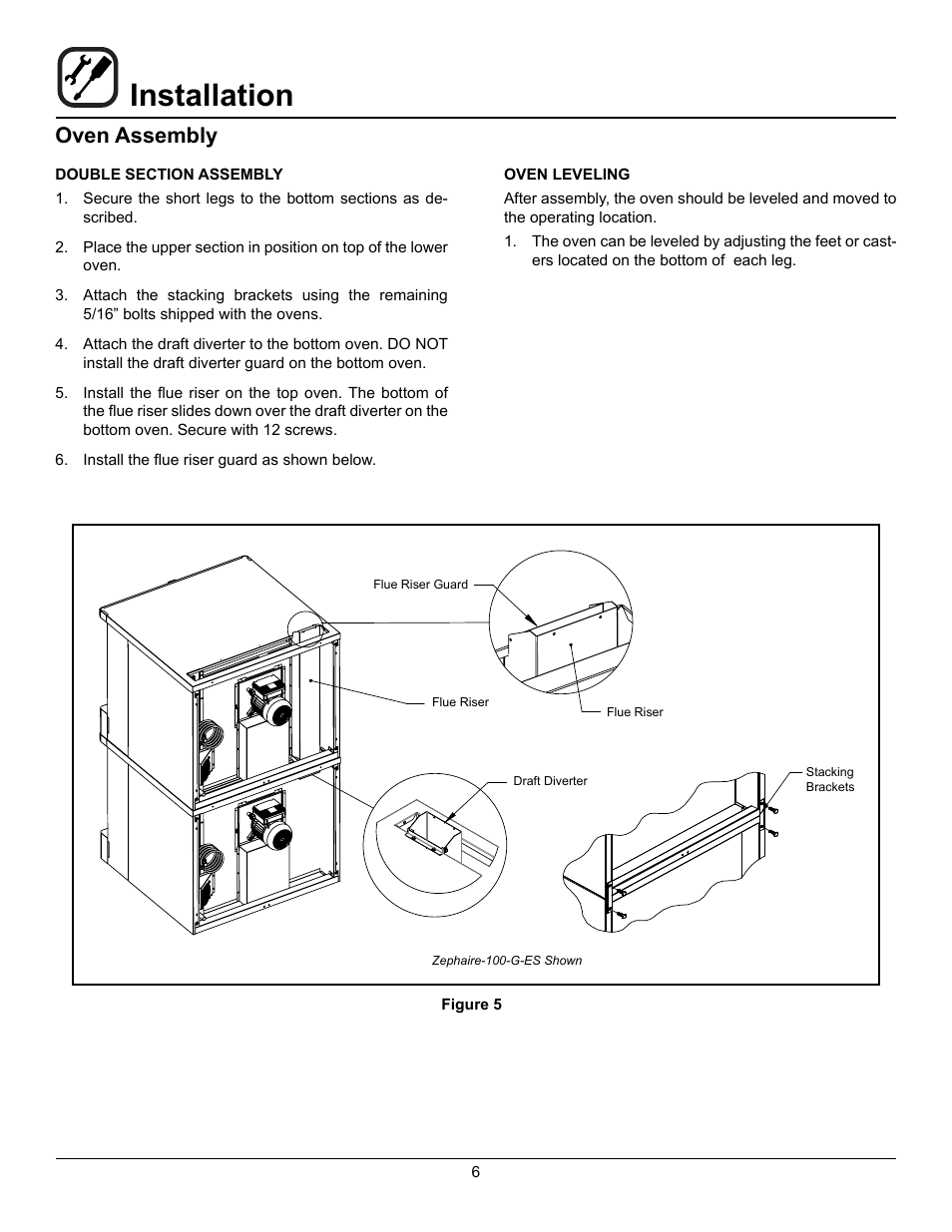 Installation, Oven assembly | Blodgett Zephaire-200-G-E User Manual | Page 8 / 25