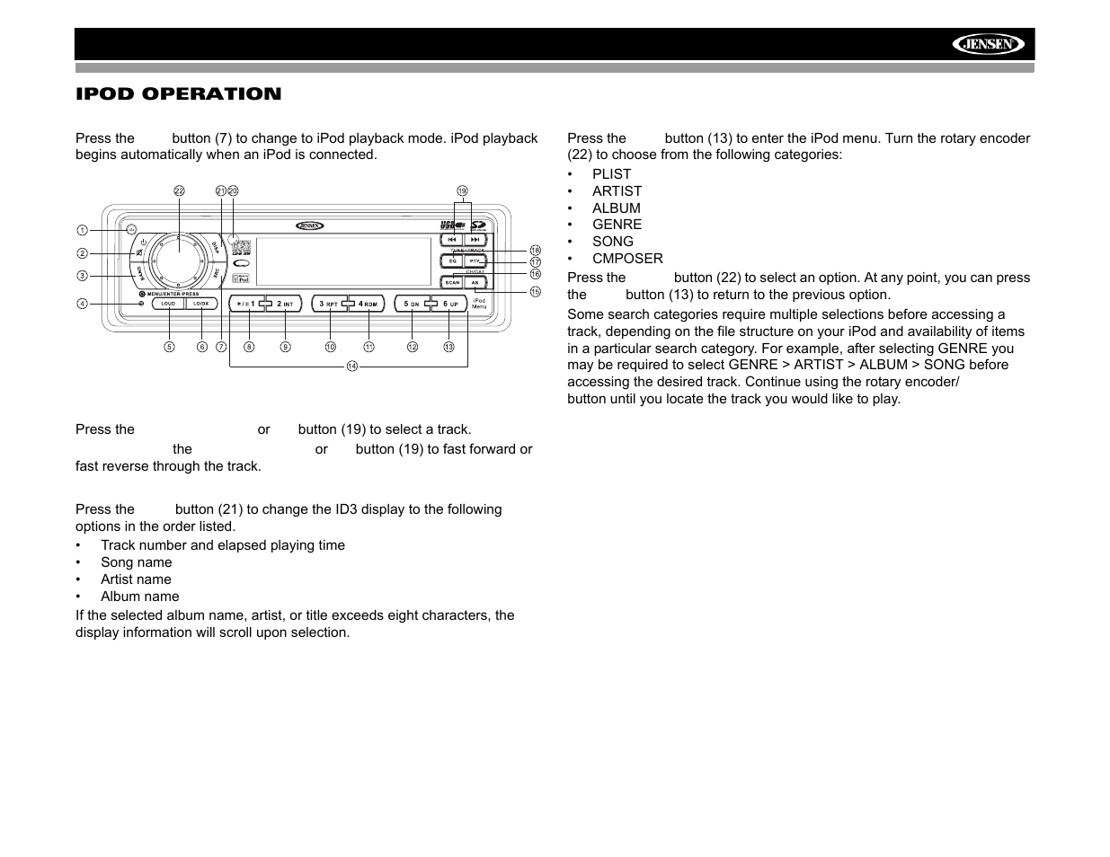 Audiovox Jensen MP6512i User Manual | Page 23 / 30